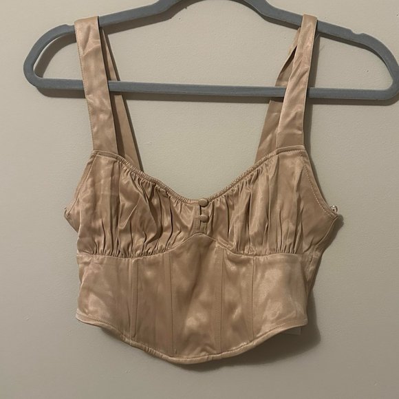 ZARA Cropped Corset - Gold SMALL - Picture 1 of 5